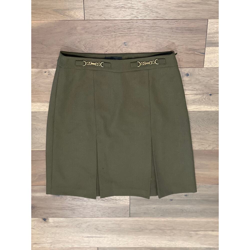 Talbots Skirt Olive Green Pleated Size 8 New Without Tag